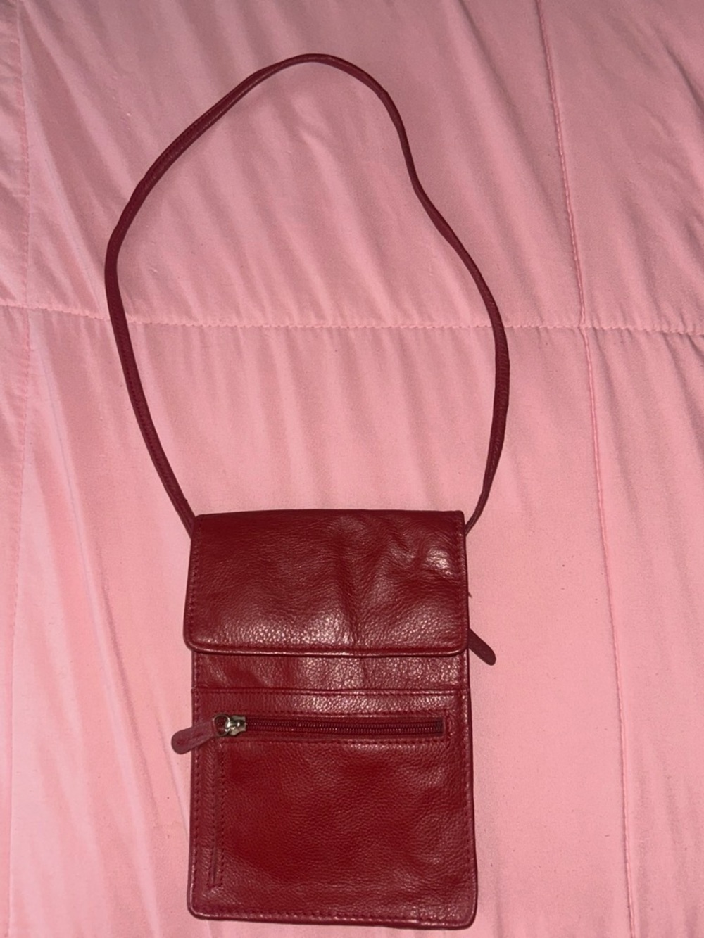 Red Leather Crossbody bag